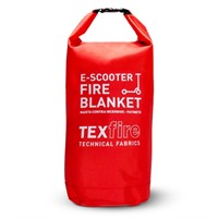 En röd brandfilt.