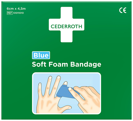 Förband Cederroth Soft Foam Bandage BLÅ 6 cm x 4,5 m