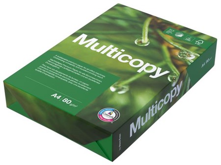 Multicopy Kopieringspapper A4 80g hålat, 5x500st/frp,