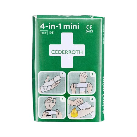 Blodstoppare Cederroths 4-in-1 Mini 1 kompress, 1 elastisk binda