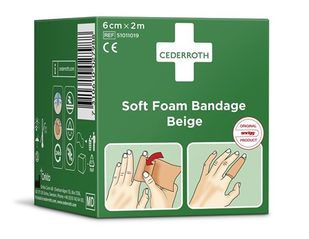 Förband Cederroth Soft Foam Bandage Blå 6 cm x 2 m