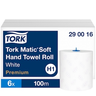 Handduk på rulle Tork Matic Premium 2-lag H1, 6rl/frp