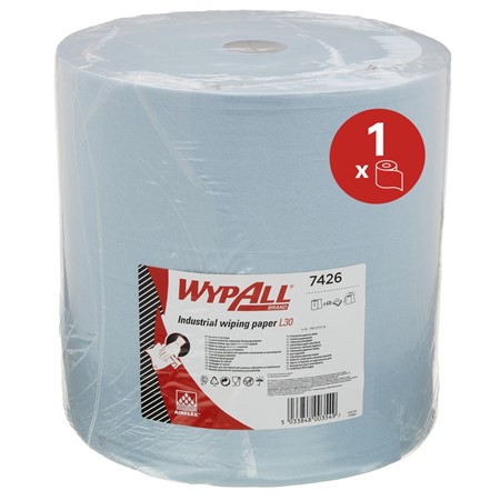 WYPALL® L30 ULTRA+, 3-lgr, 670ark/frp, 38x37cm, 1rl/frp, Blå